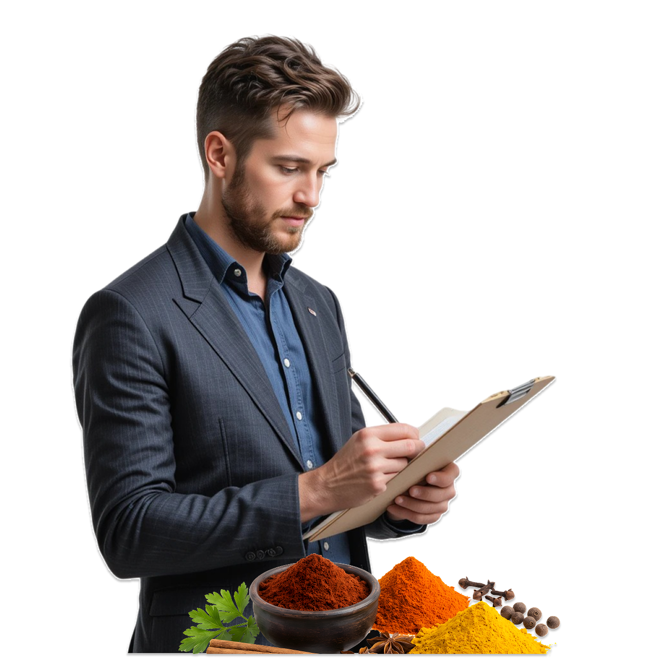 Inspector de calidad verificando productos